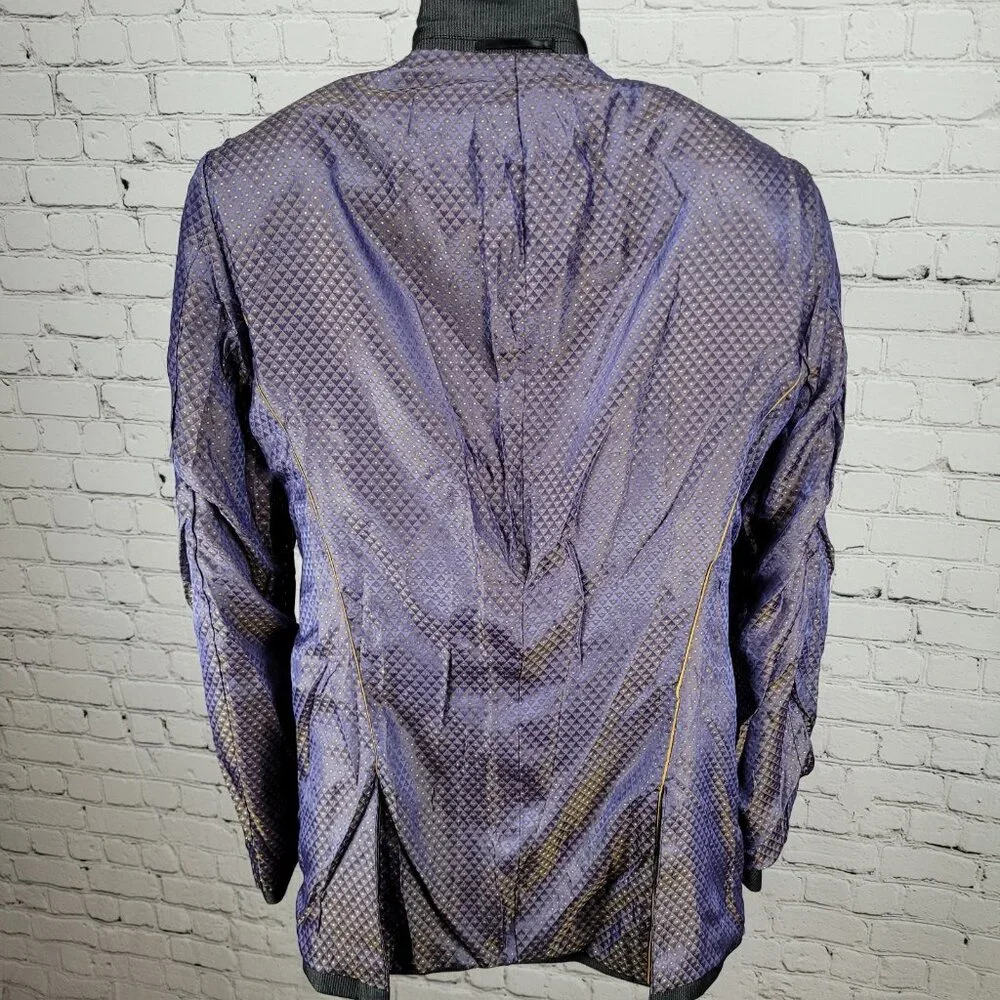 Altamoda Grey Pinstriped Slim Fit 2 Button Notch Blazer Sport Coat Size 40L